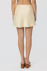 Elliana Scallop Trim Satin Mini Skirt