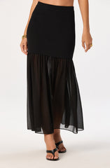 Halie Mixed Media Maxi Skirt