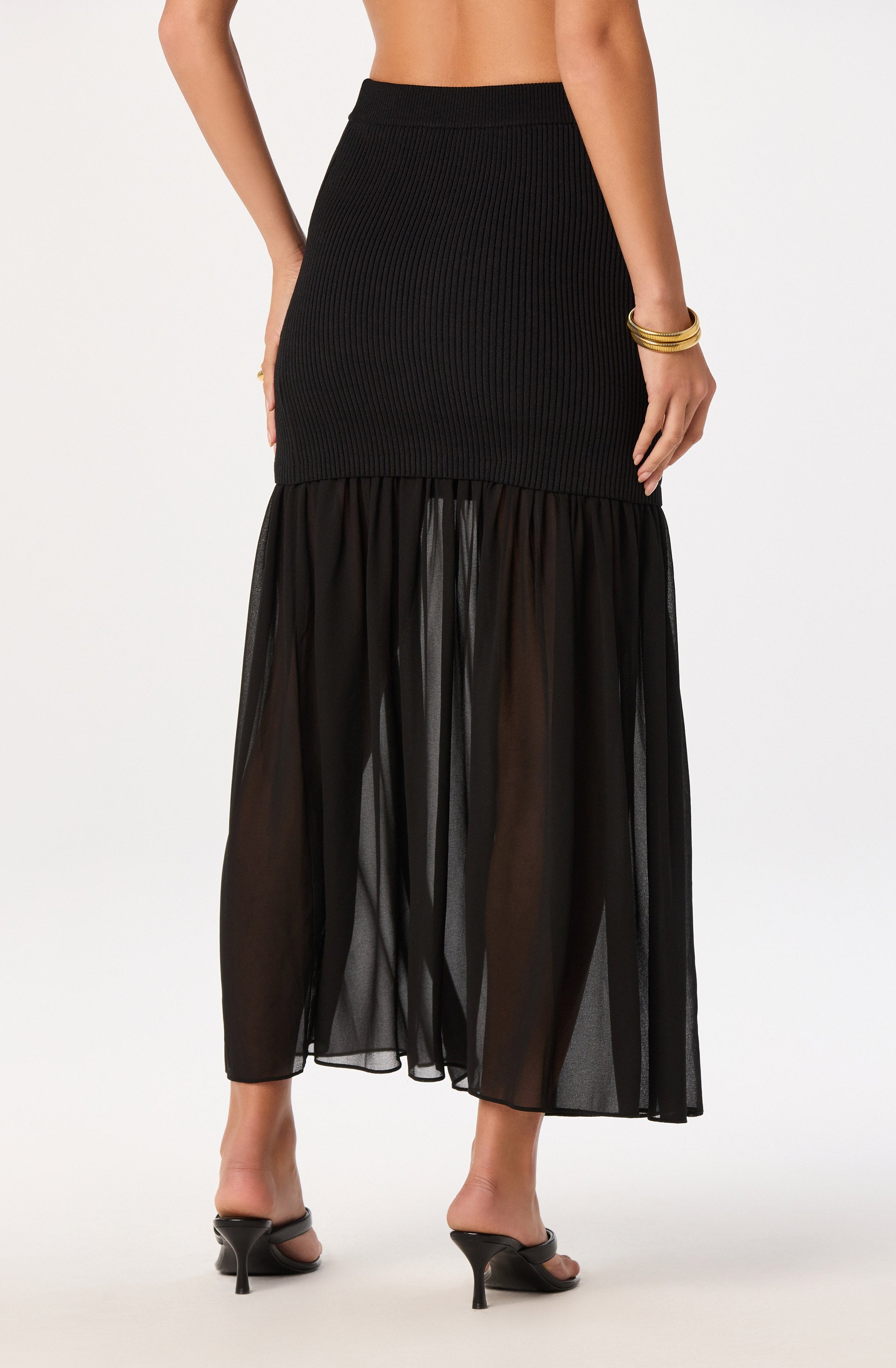 Halie Mixed Media Maxi Skirt