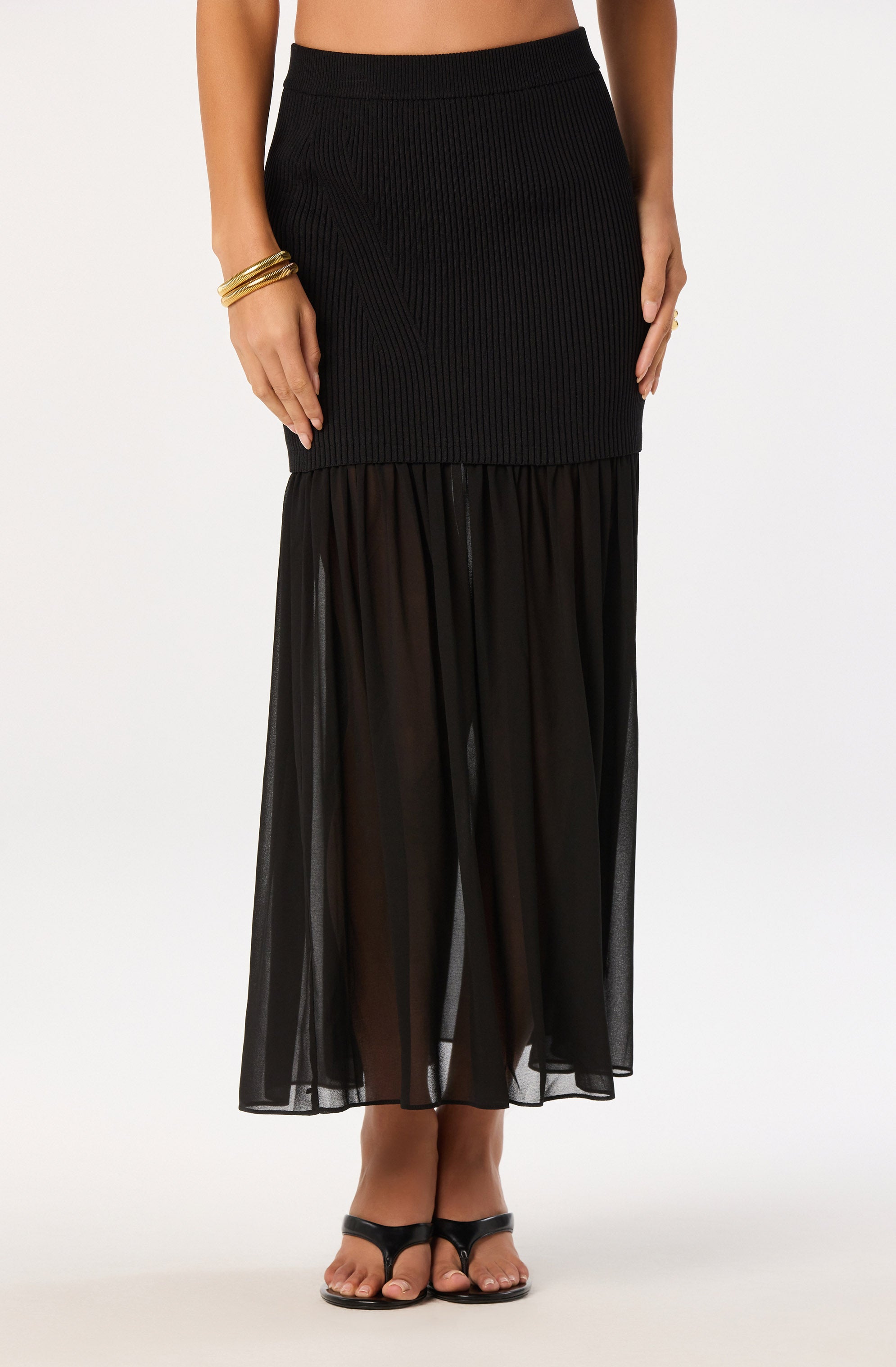 Halie Mixed Media Maxi Skirt