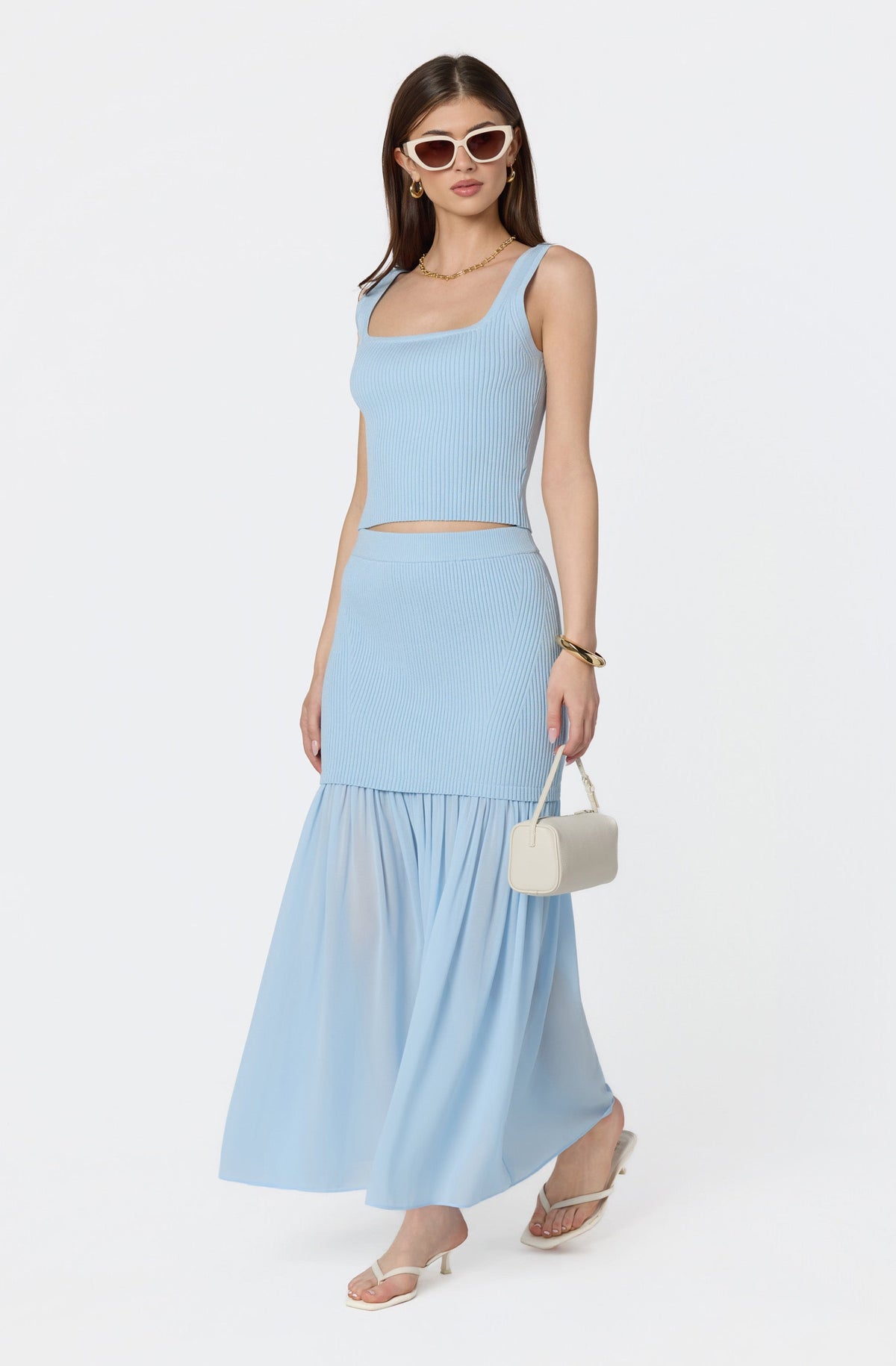 Halie Mixed Media Maxi Skirt