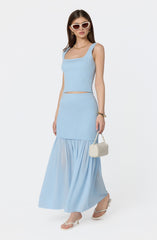 Halie Mixed Media Maxi Skirt