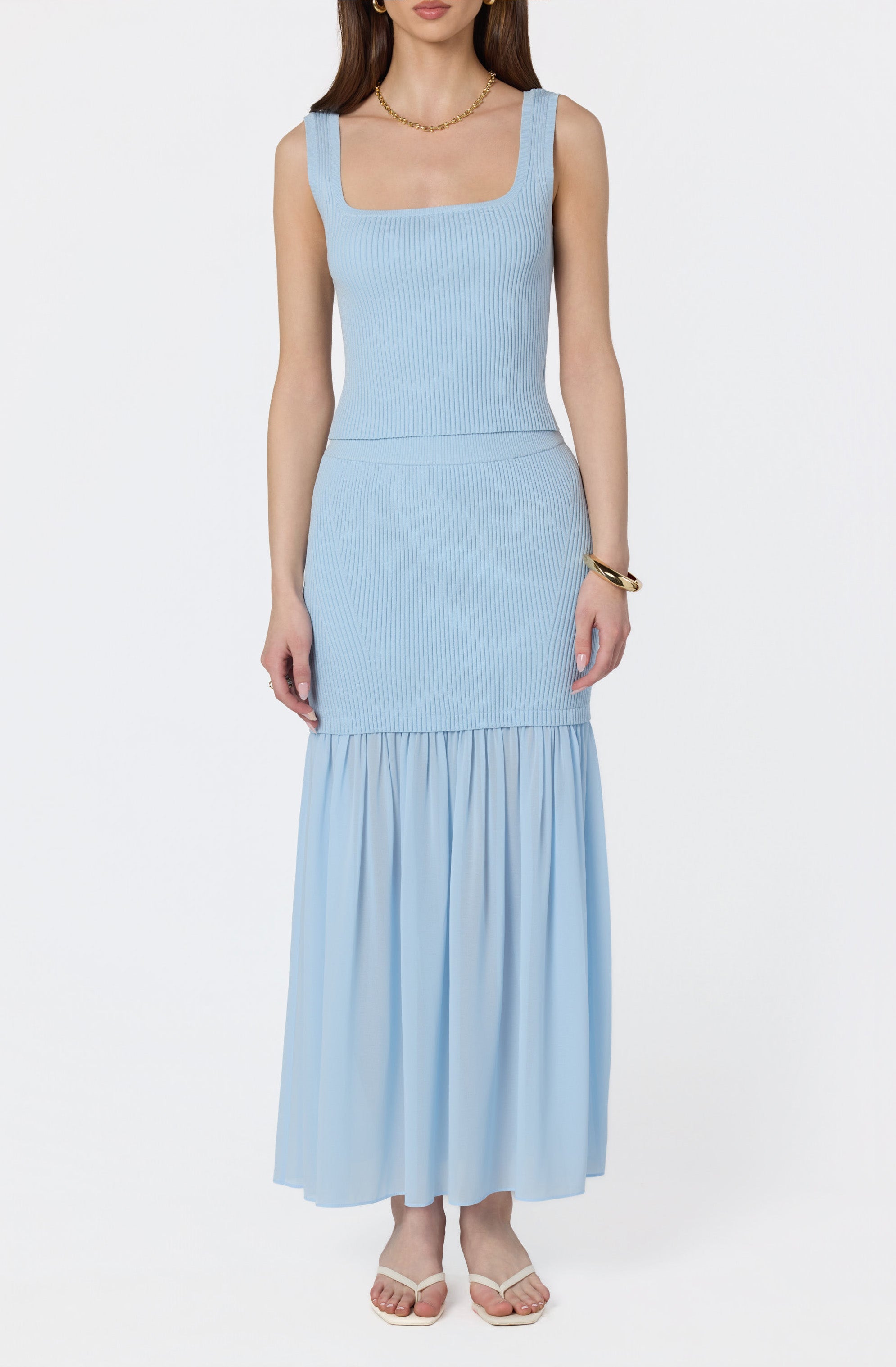 Halie Mixed Media Maxi Skirt