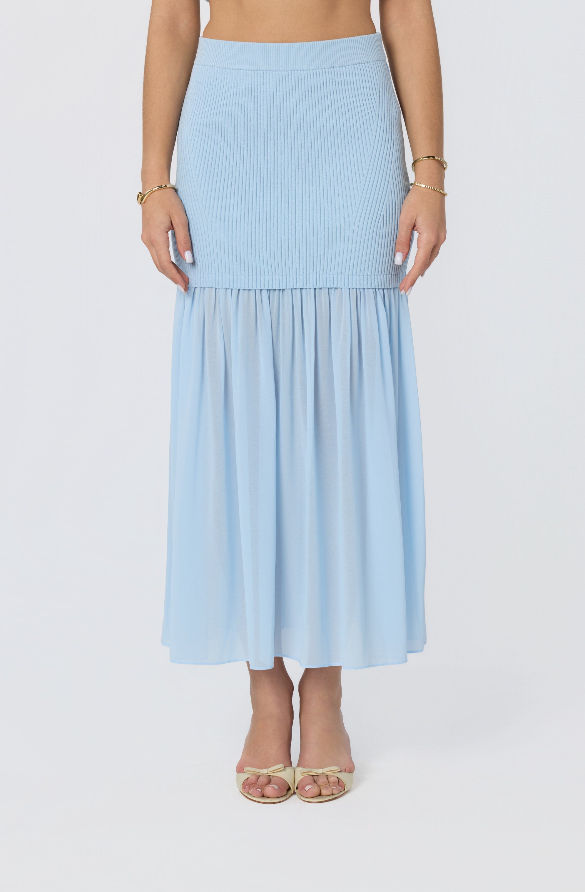 Halie Mixed Media Maxi Skirt