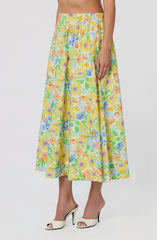 Jolie Floral Gathered Midi Skirt