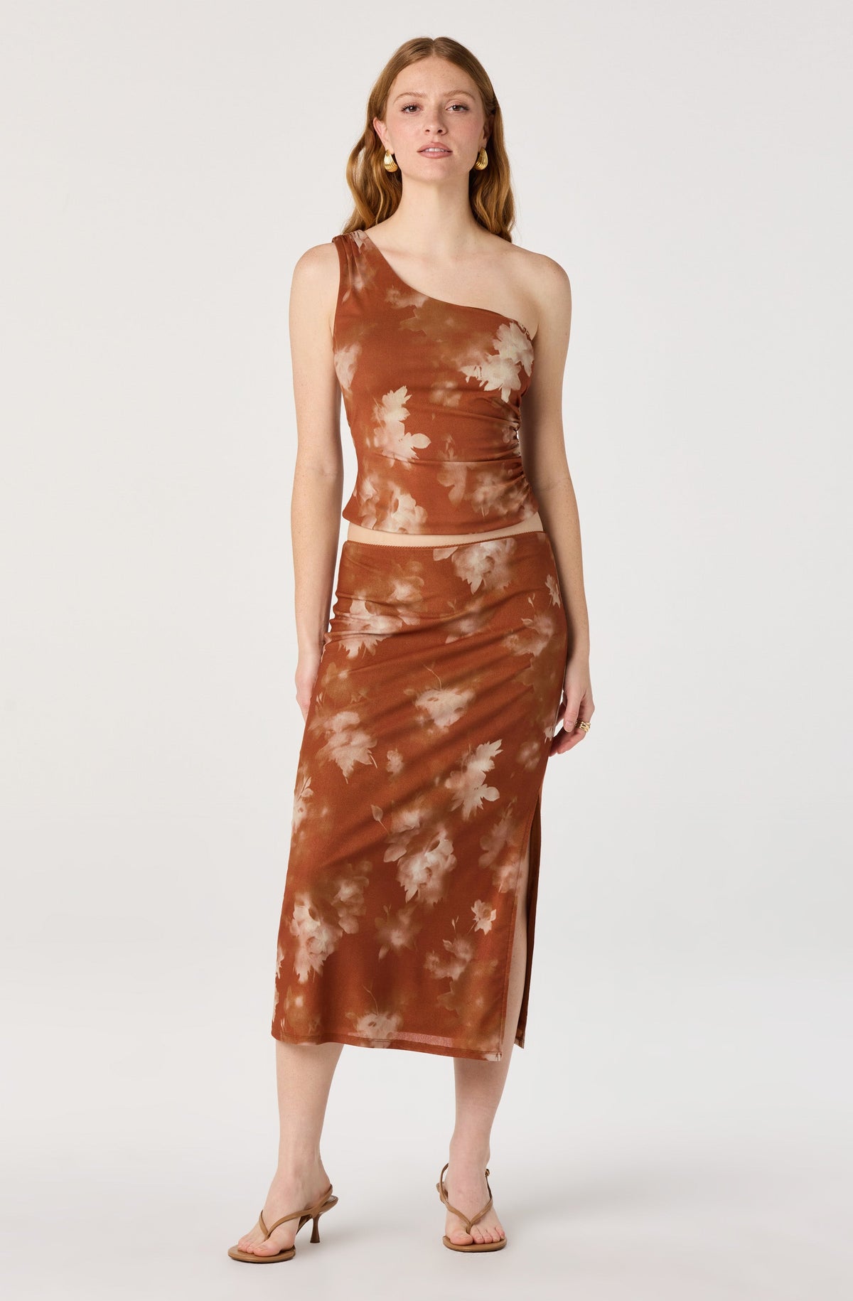 Adalee Floral Knit Midi Skirt