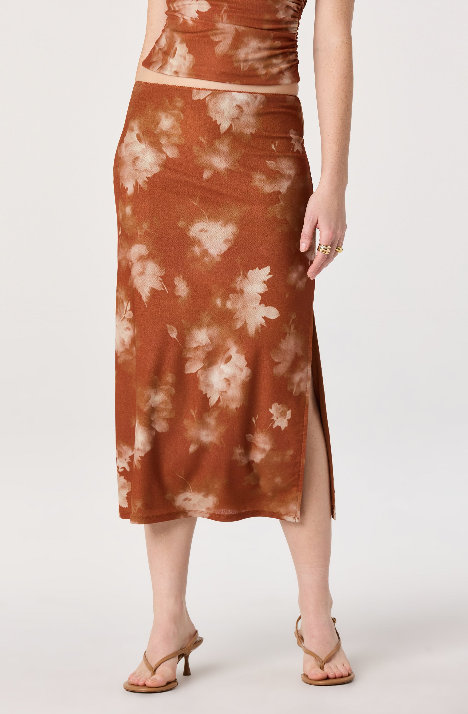 Adalee Floral Knit Midi Skirt