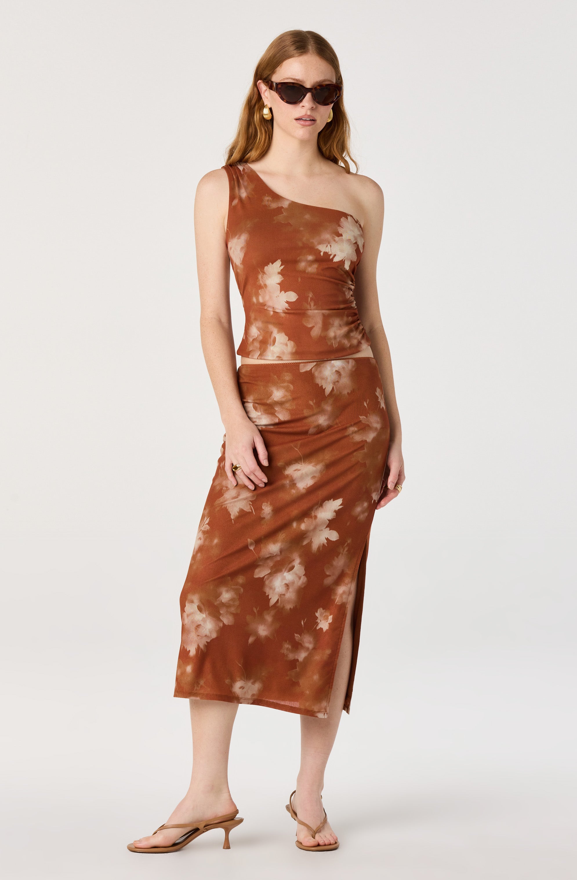 Adalee Floral Knit Midi Skirt