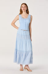 Gwyn Embroidered Midi Skirt