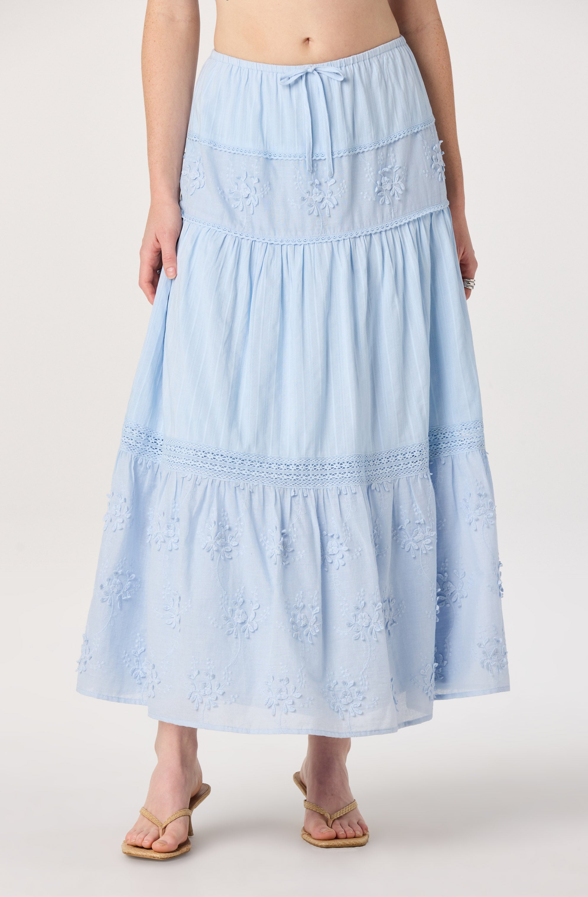 Gwyn Embroidered Midi Skirt