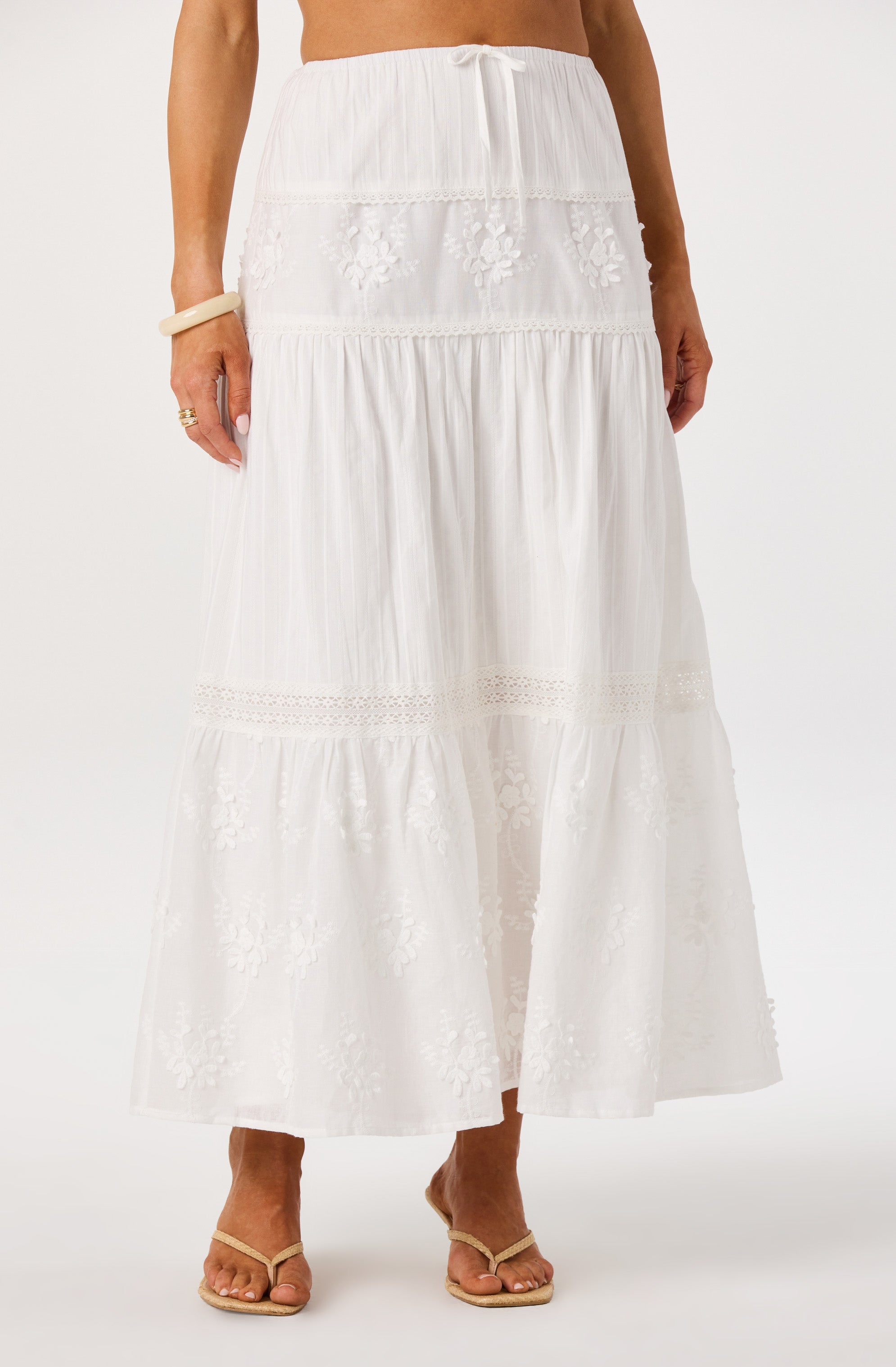 Gwyn Embroidered Midi Skirt
