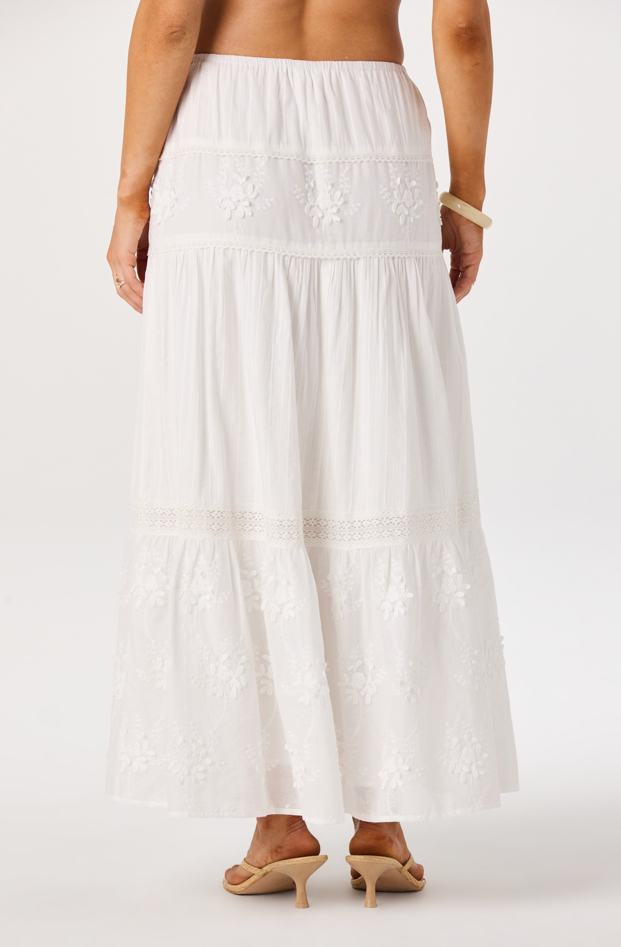 Gwyn Embroidered Midi Skirt