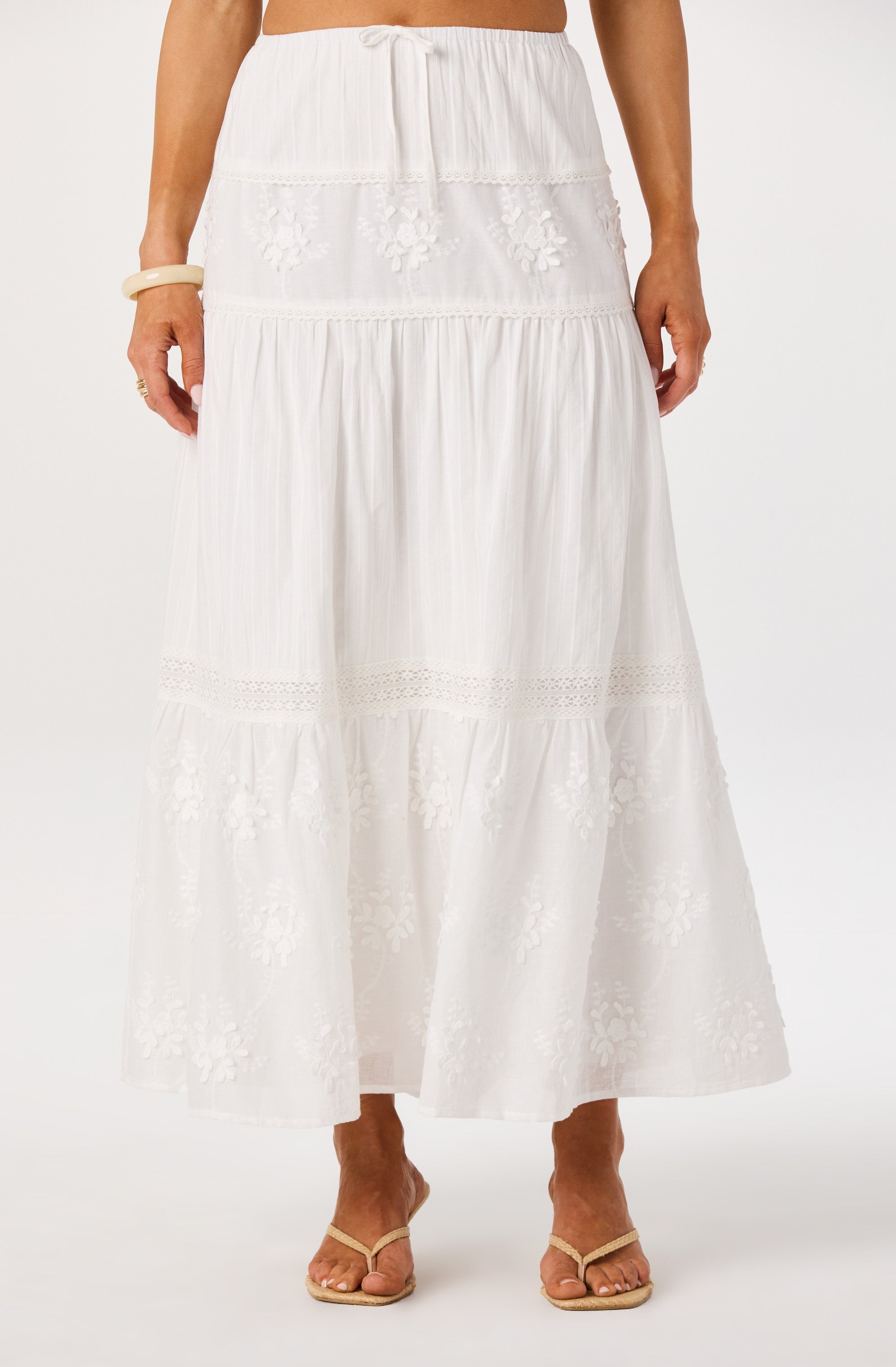 Gwyn Embroidered Midi Skirt
