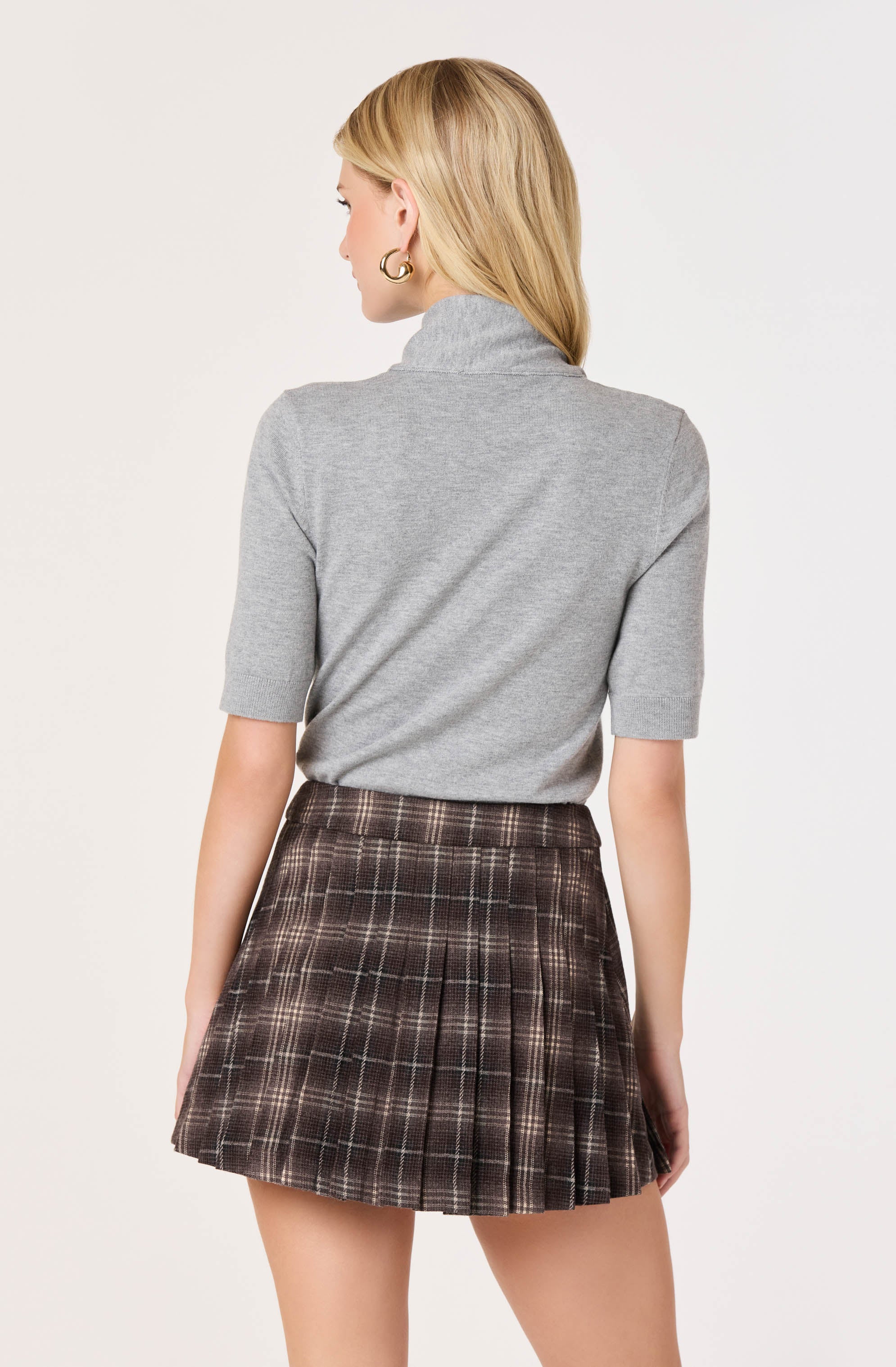 Abigayle Plaid Pleated Mini Skirt