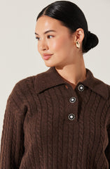 Cable Knit Polo Sweater
