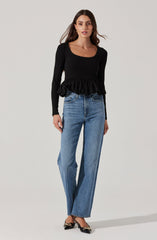 Bubble Hem Peplum Top