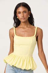 Bubble hem peplum top