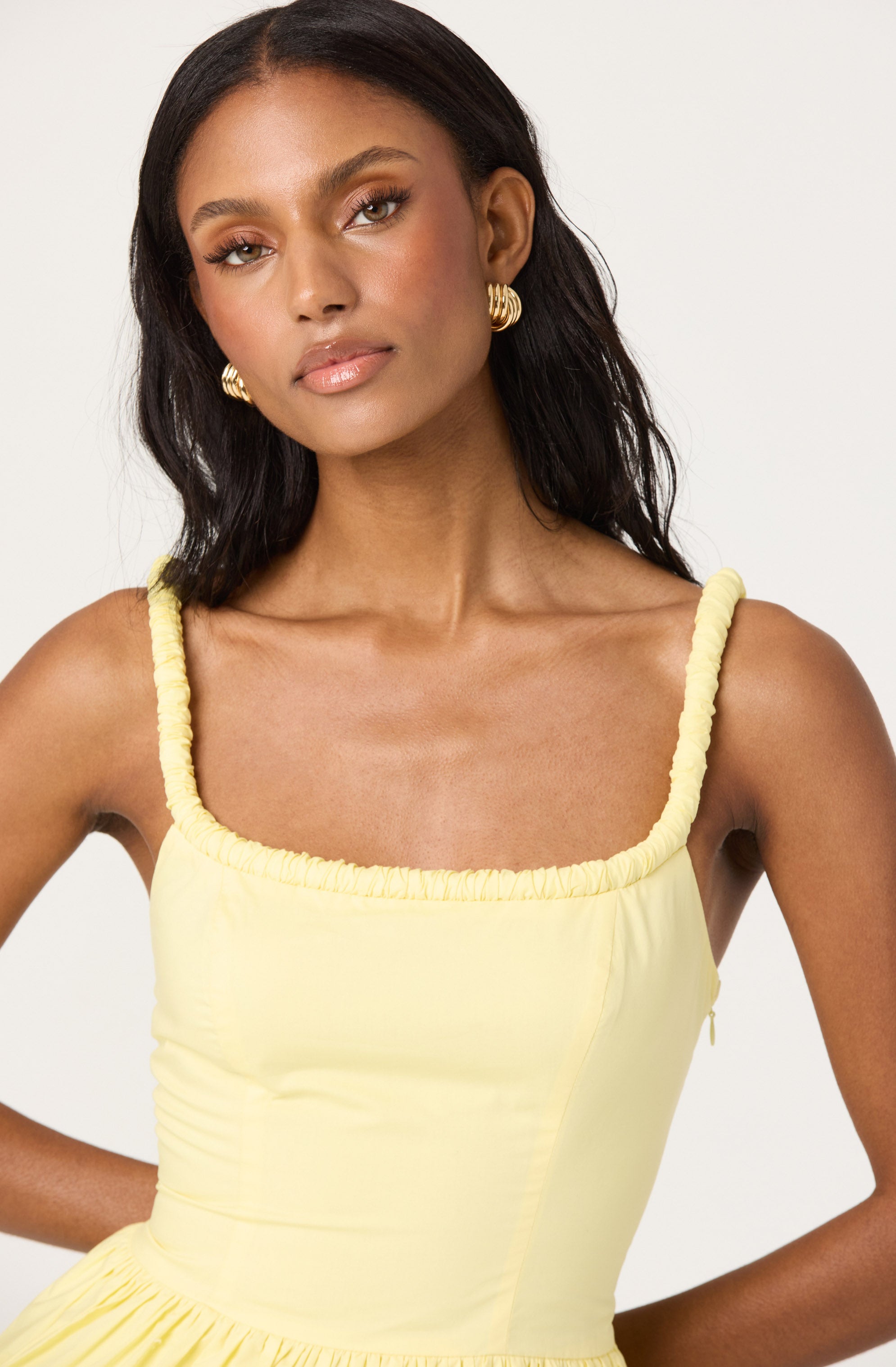 Bubble hem peplum top