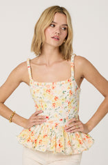 Bubble hem peplum top