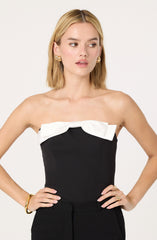 Contrast bow tube top