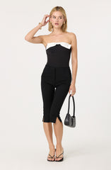 Contrast bow tube top