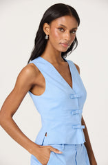 Bow front v-neck top