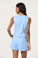 Bow front v-neck top