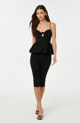 Cutout Bubble Peplum Top