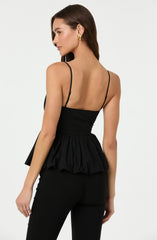 Cutout Bubble Peplum Top