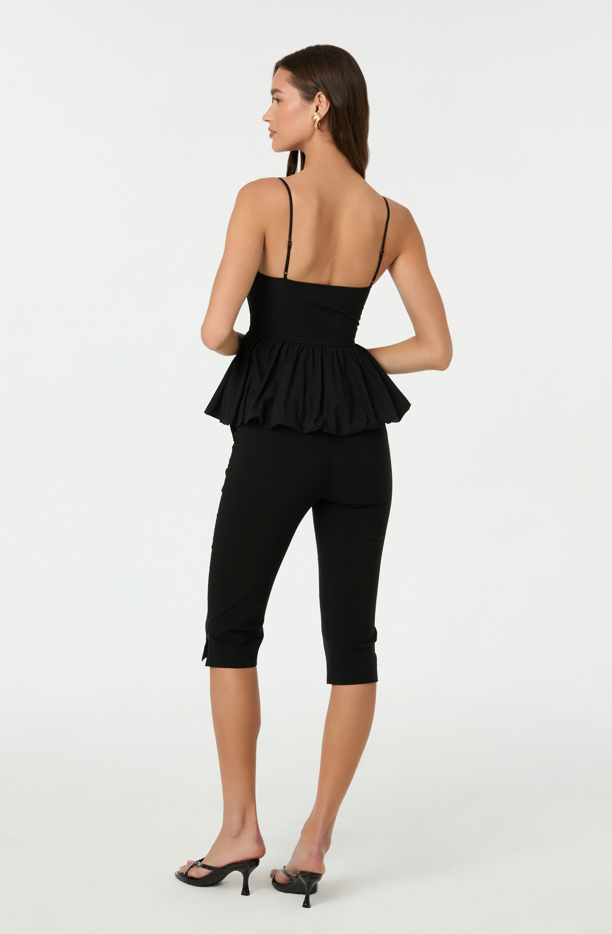 Cutout Bubble Peplum Top