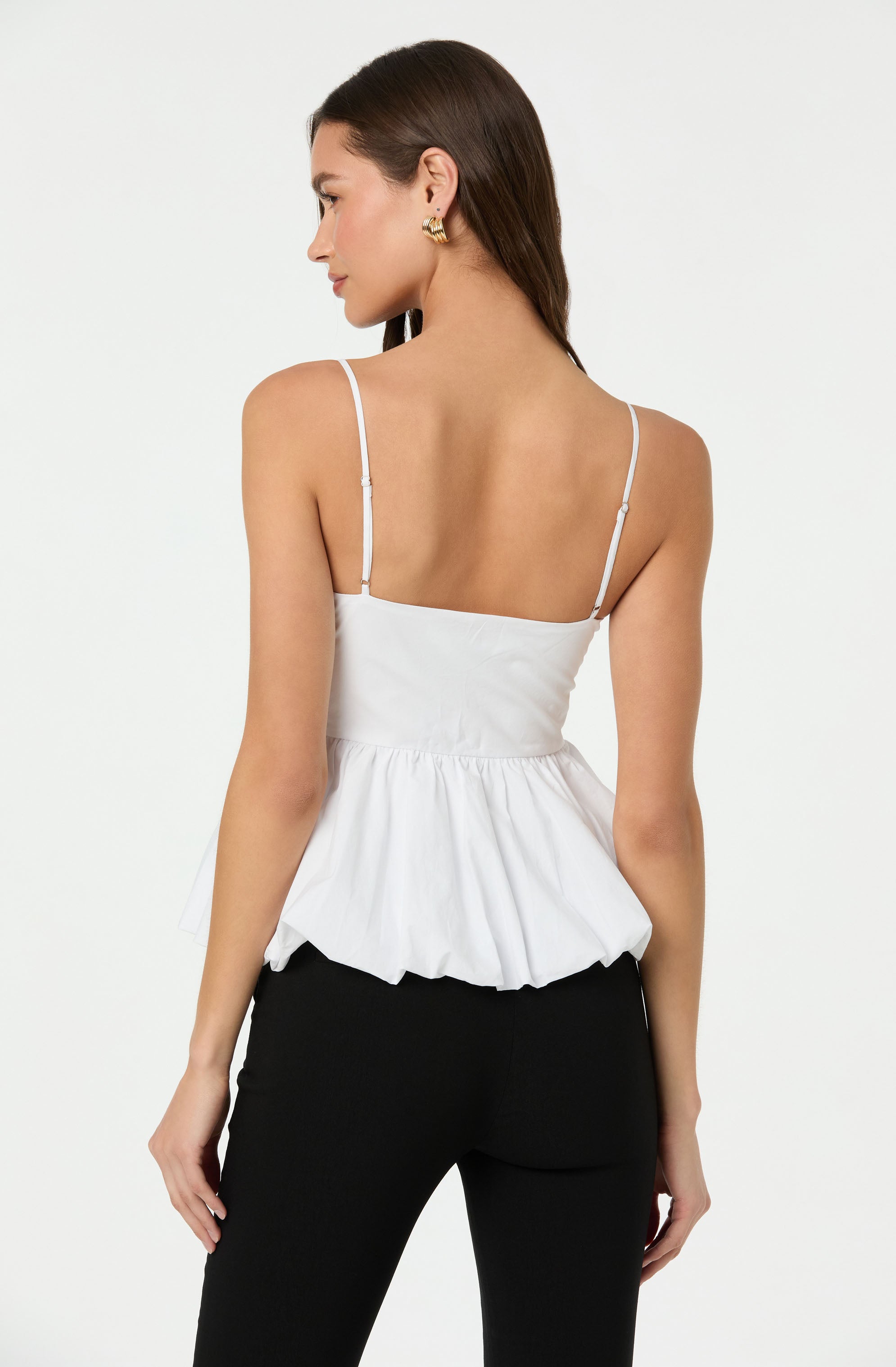 Cutout Bubble Peplum Top