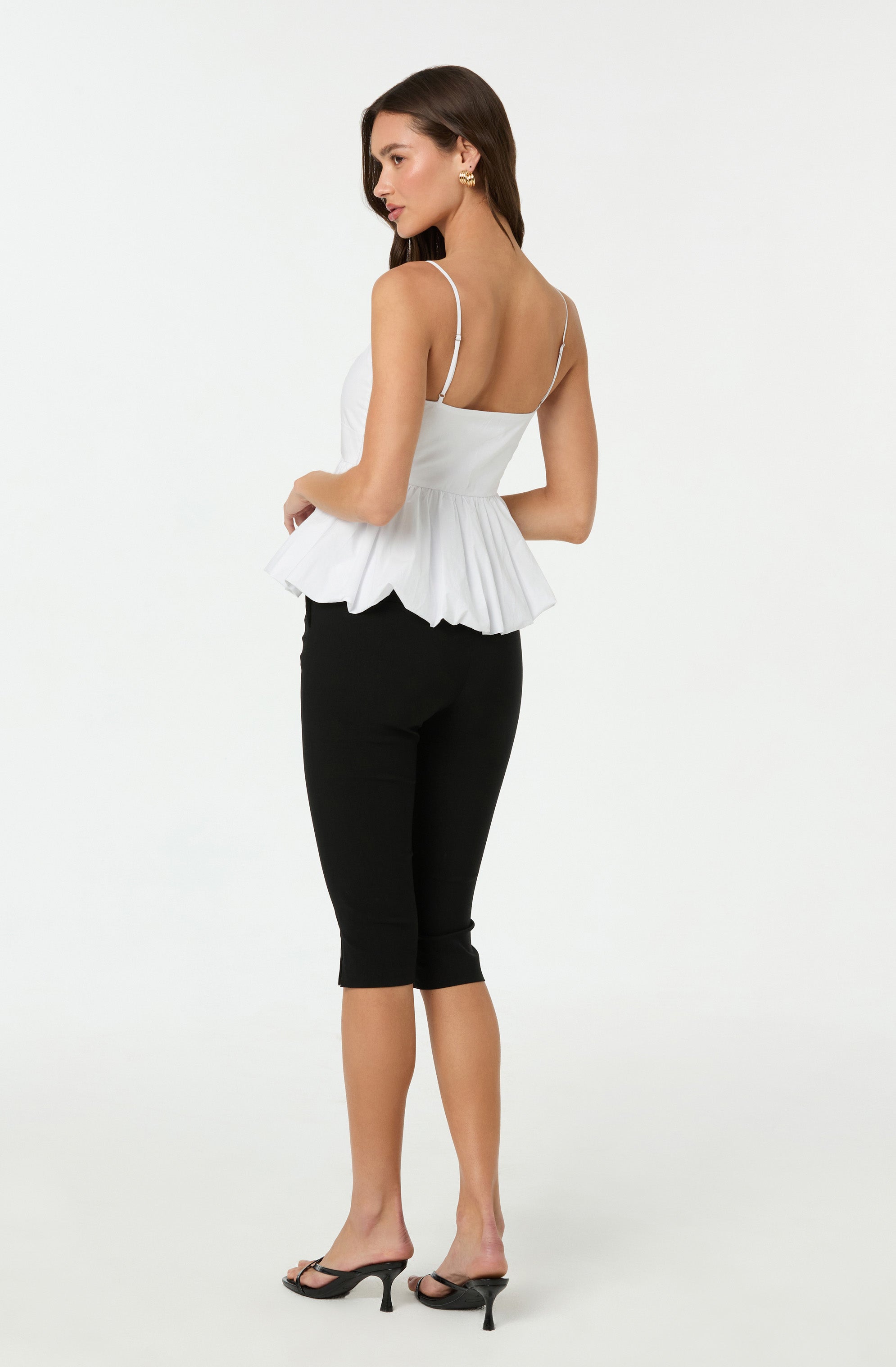 Cutout Bubble Peplum Top
