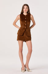 Corduroy Button Front Vest