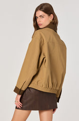 Contrast collar jacket