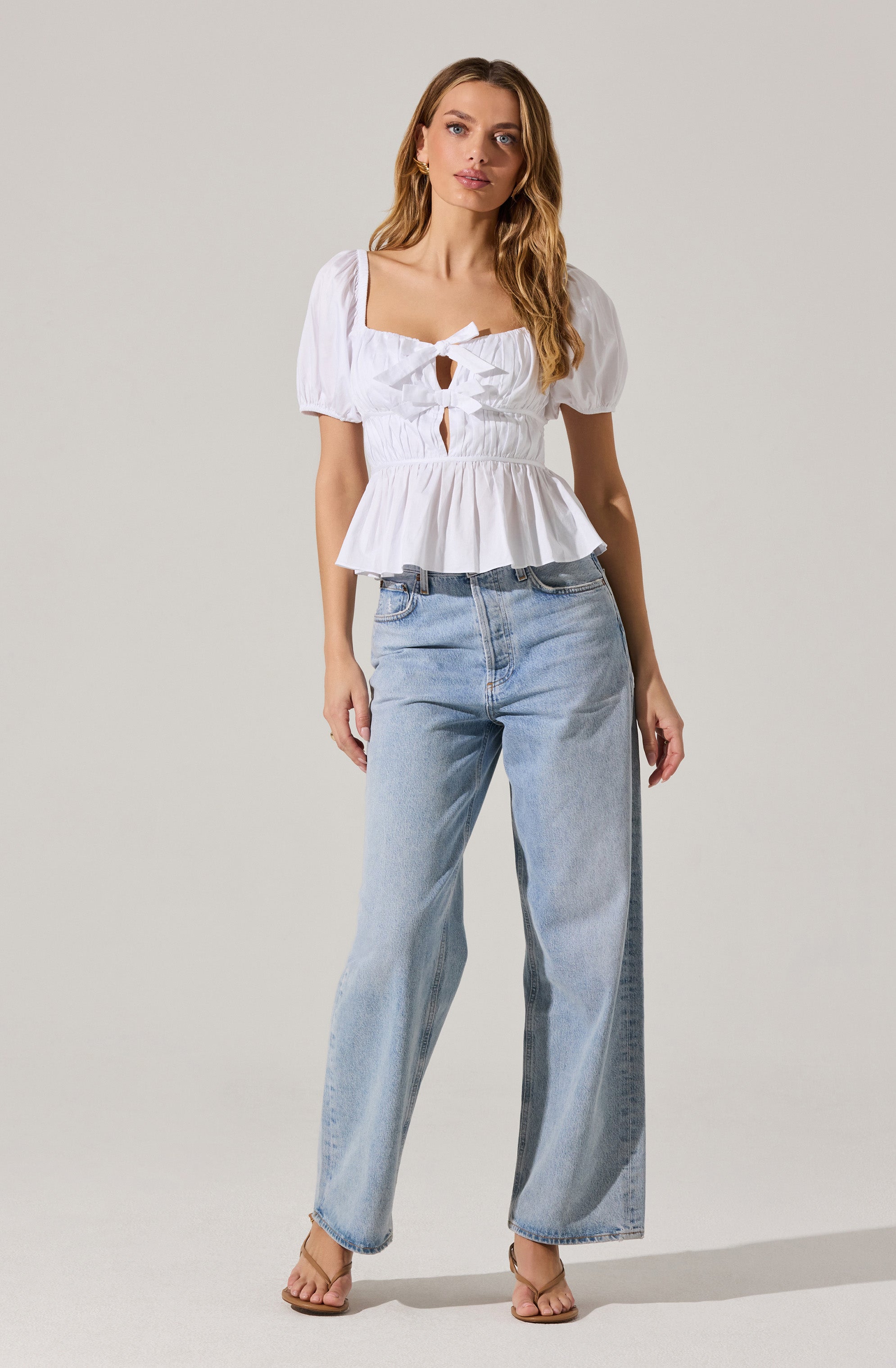 Bow Front Peplum Top