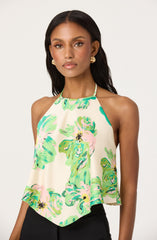 High neck scarf tank
