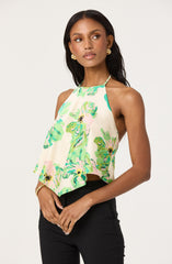 High neck scarf tank