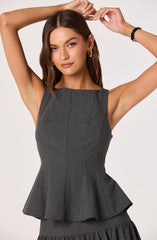 Boat Neck Peplum Top
