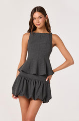 Boat Neck Peplum Top