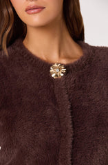Fuzzy Cropped Cardigan