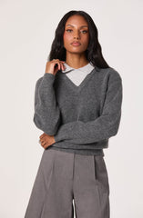 Contrast Faux Layered Sweater