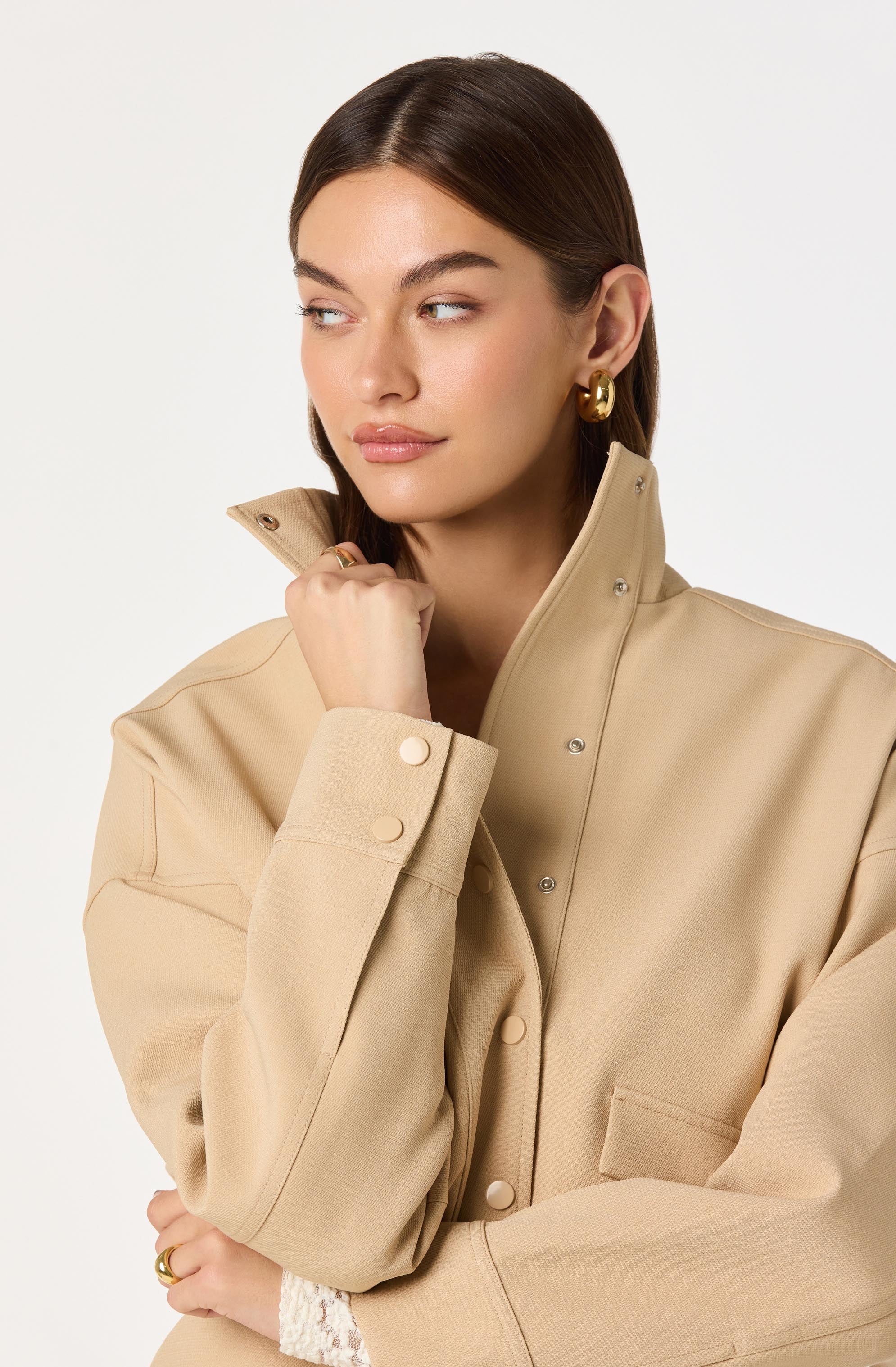 Funnel Neck Bomber Jacket