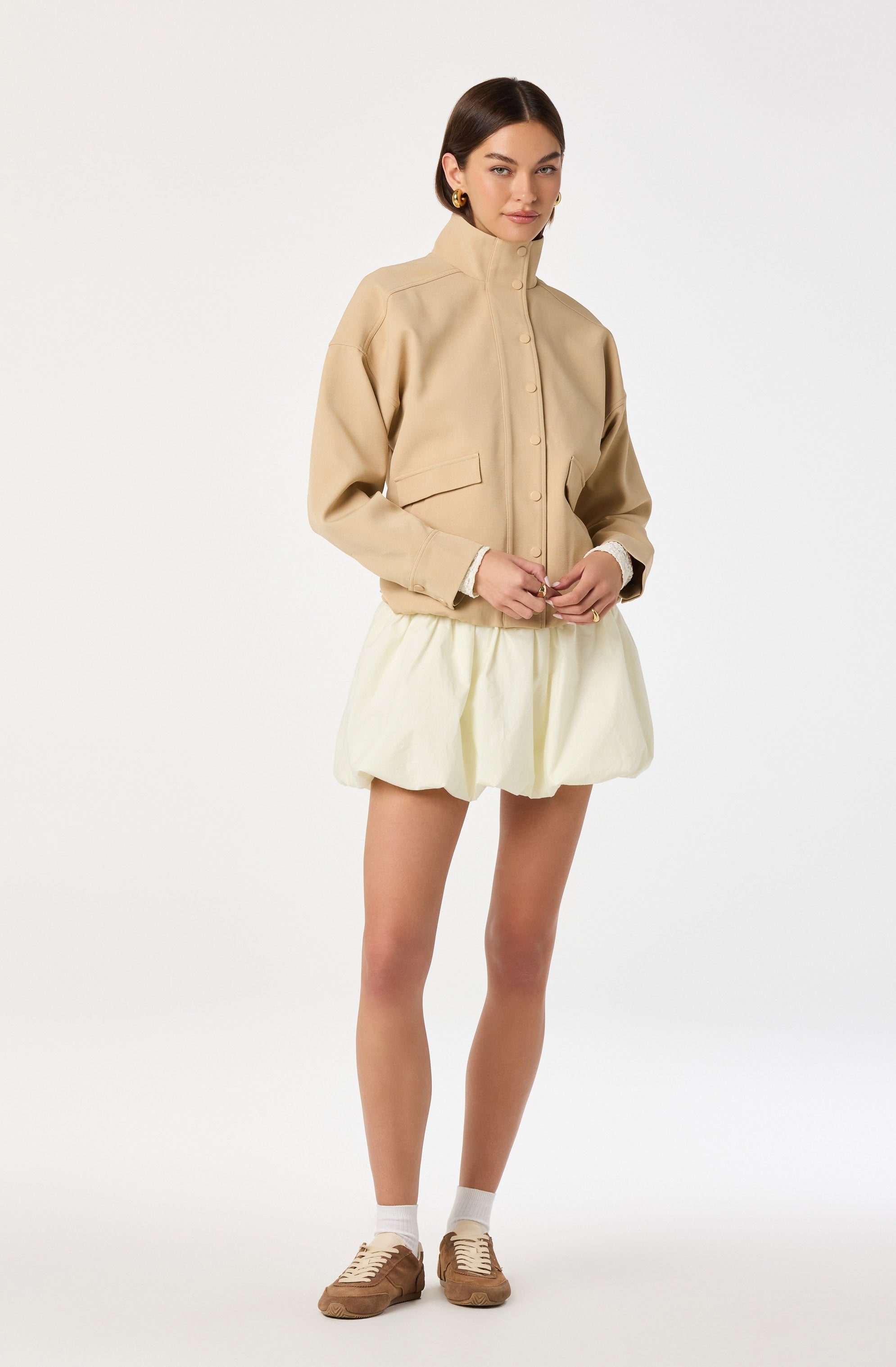 Funnel Neck Bomber Jacket