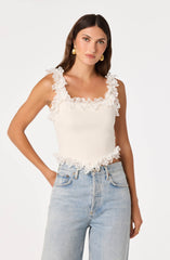 Amity Lace Trim Ribbed Crop Top