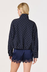 Cooper Polka Dot Funnel Neck Bomber Jacket