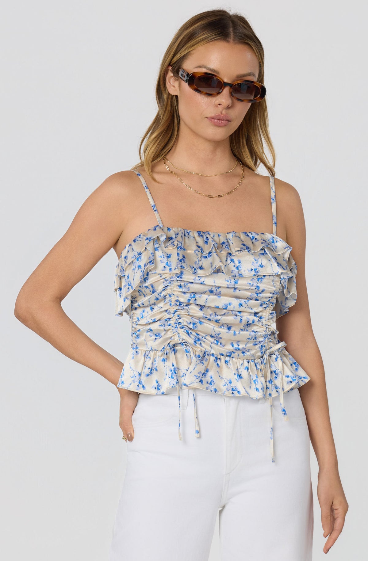 Brynn Ruched Peplum Top