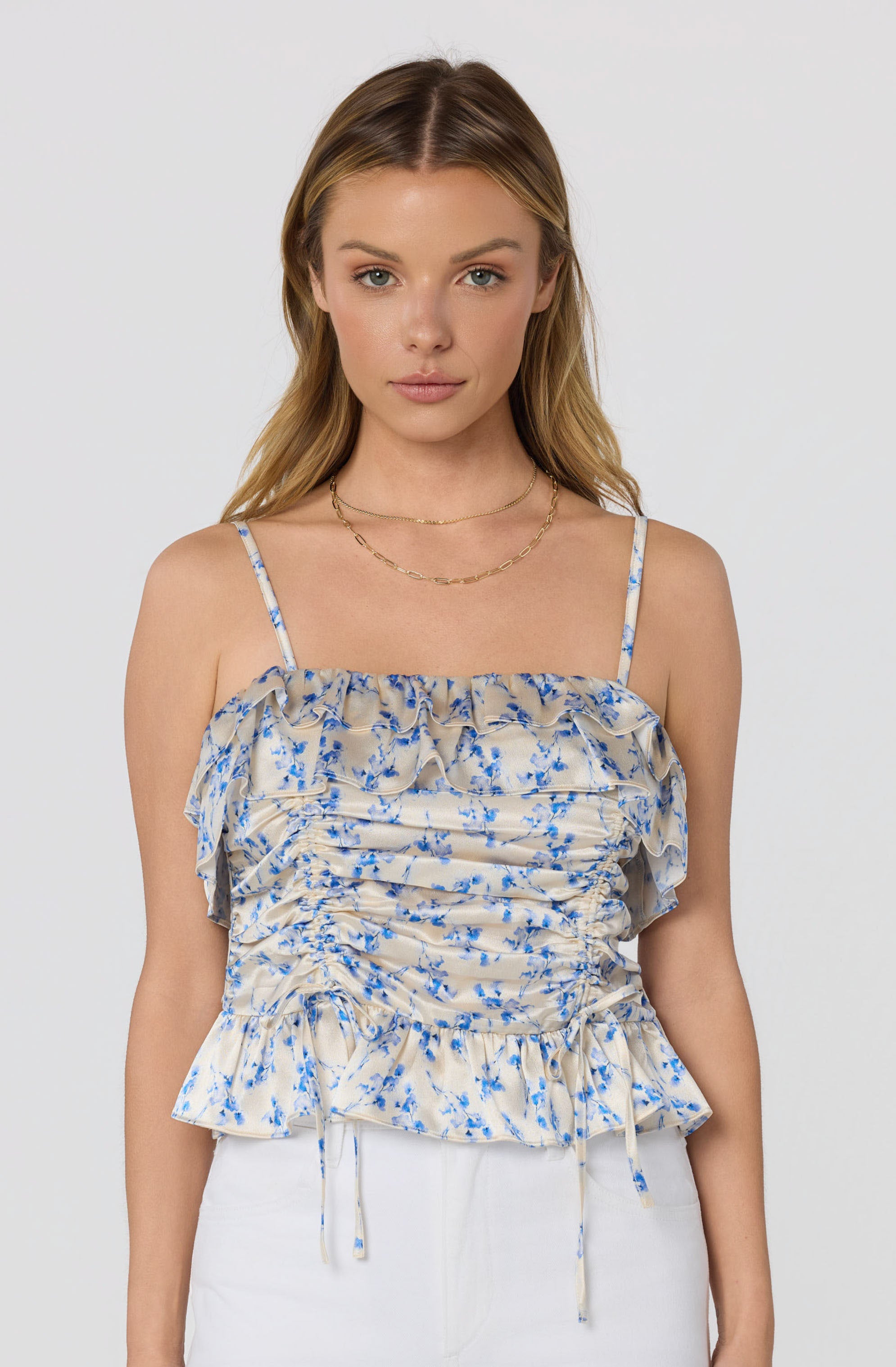 Brynn Ruched Peplum Top