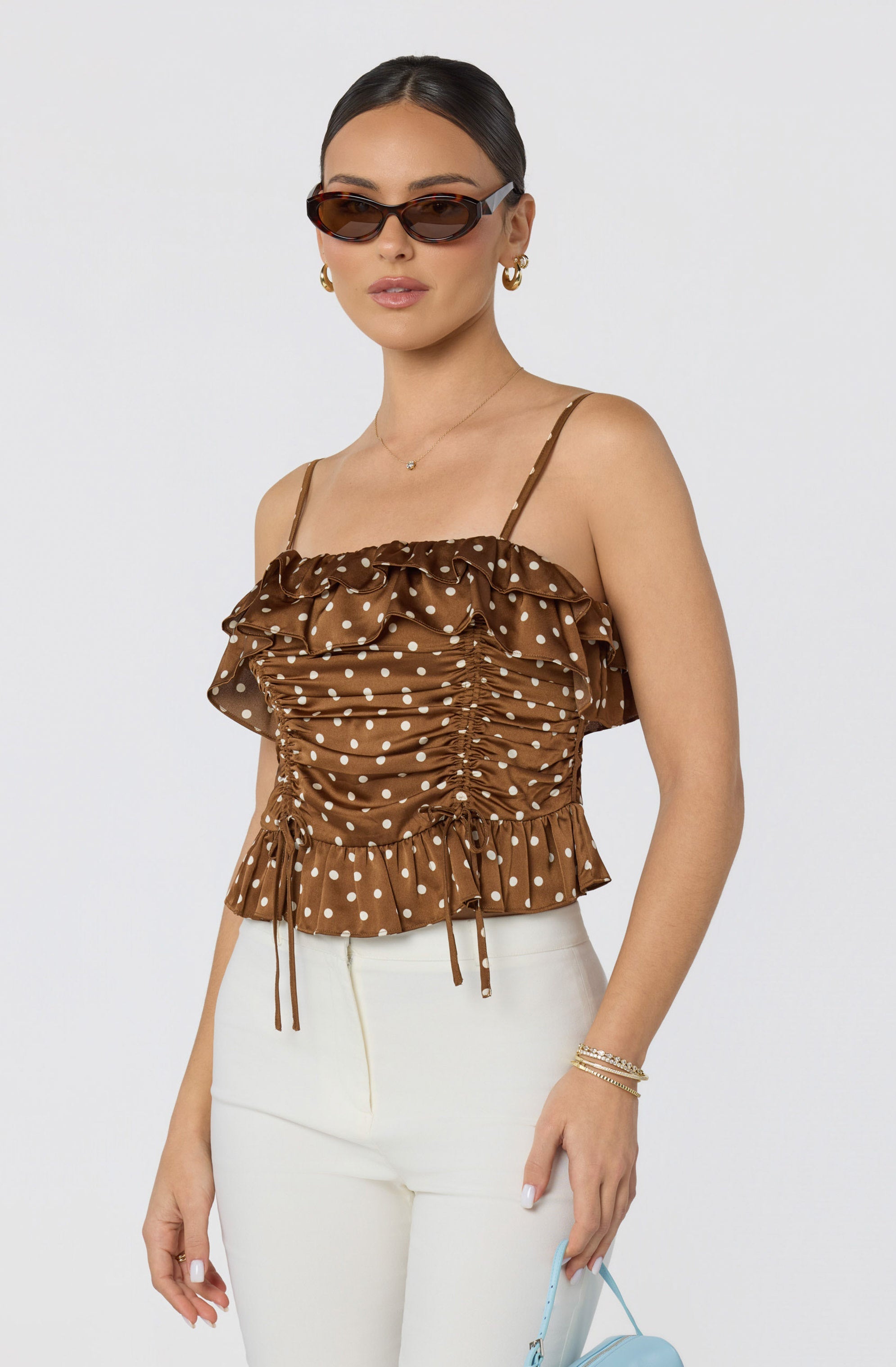 Brynn Ruched Peplum Top