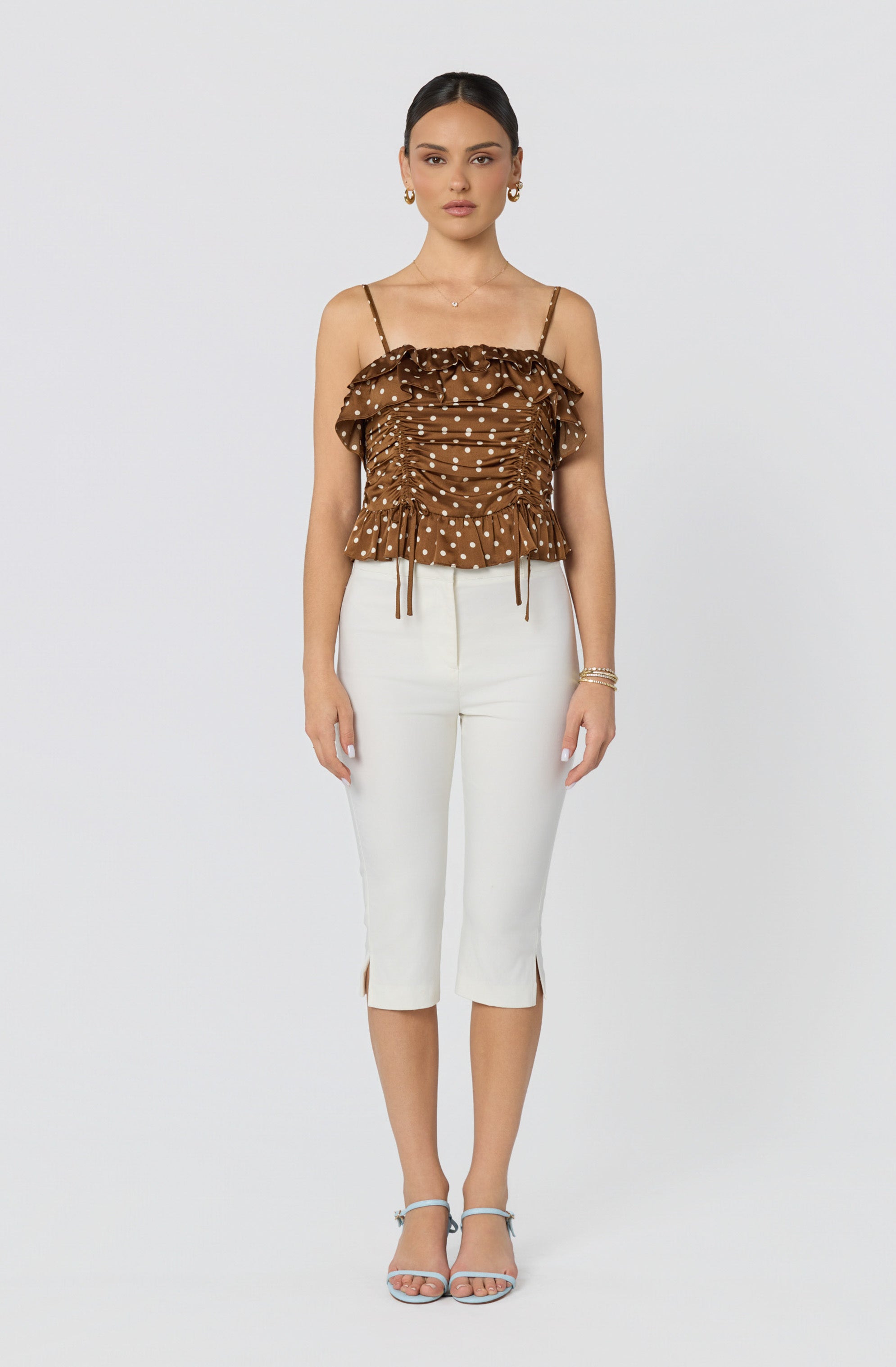 Brynn Ruched Peplum Top