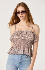 Carmelitha Smocked Ruffle Peplum Top